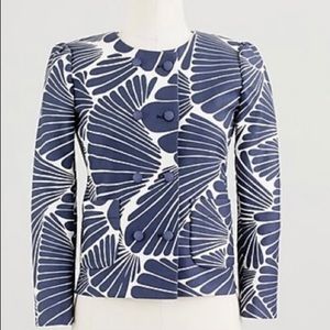 J. Crew Fanfare blue/white cropped jacket